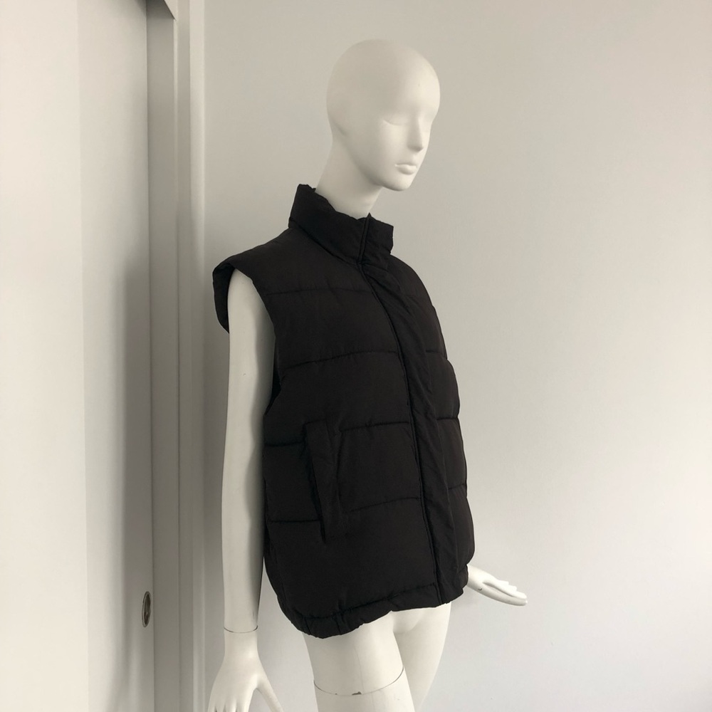 Light Before Dark Black Oversized Puffer Vest